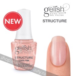 GELISH Structure COVER PINK, 15 ml - камуфлирующий розовый укрепляющий гель с кисточкой