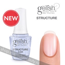 GELISH Structure CLEAR, 15 ml - прозрачный укрепляющий гель с кисточкой