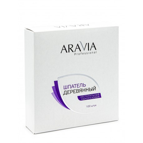 Шпатели деревянные одноразовые, 100 шт/уп, ARAVIA Professional