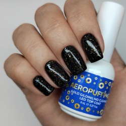 Aeropuffing, верхнее покрытие с золотой поталью Gold Gilding No Cleanse LED Top Coat, 8 мл.